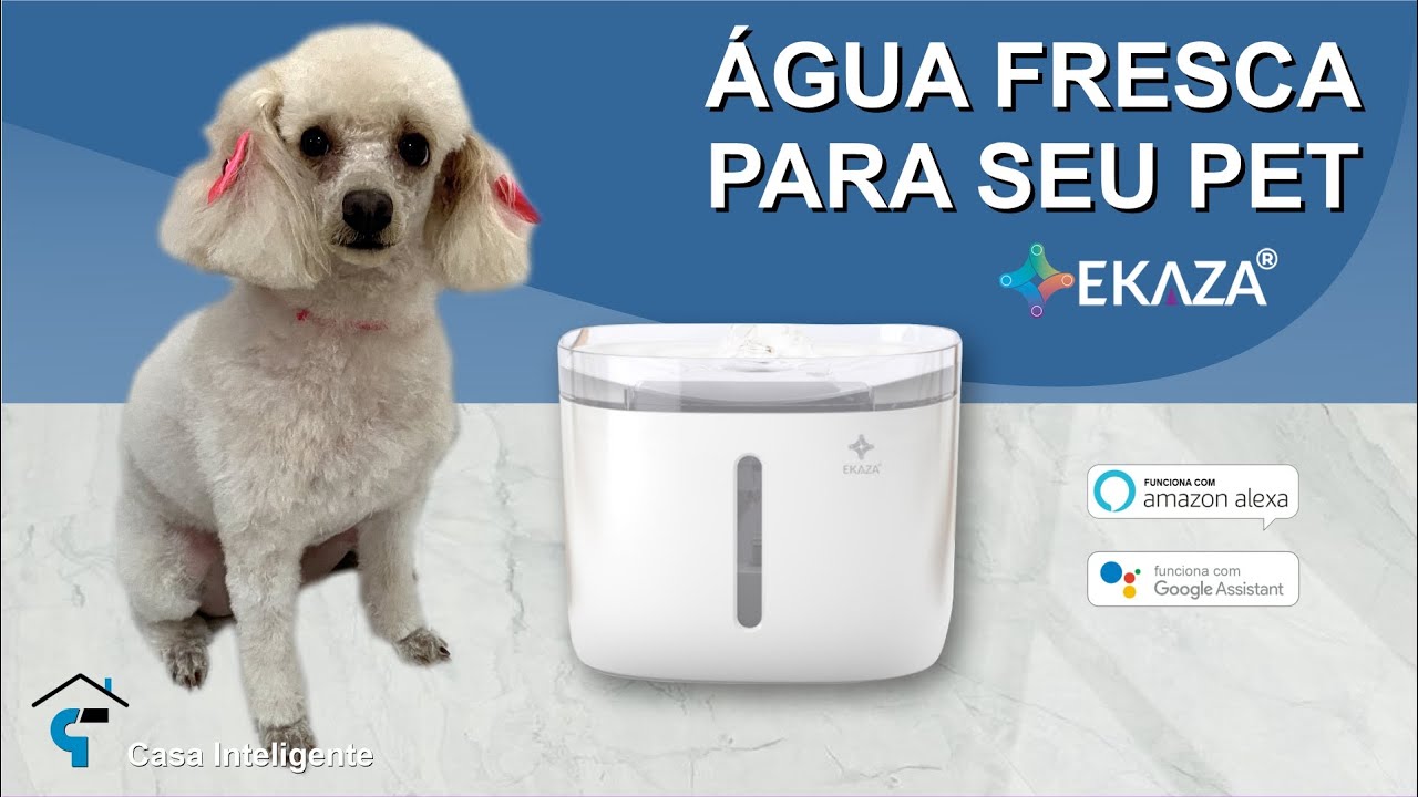 ÁGUA FRESCA PARA SEU PET - EKAZA FRESCO MINI PLUS Wifi - Compatível com ALEXA e GOOGLE ASSISTENTE