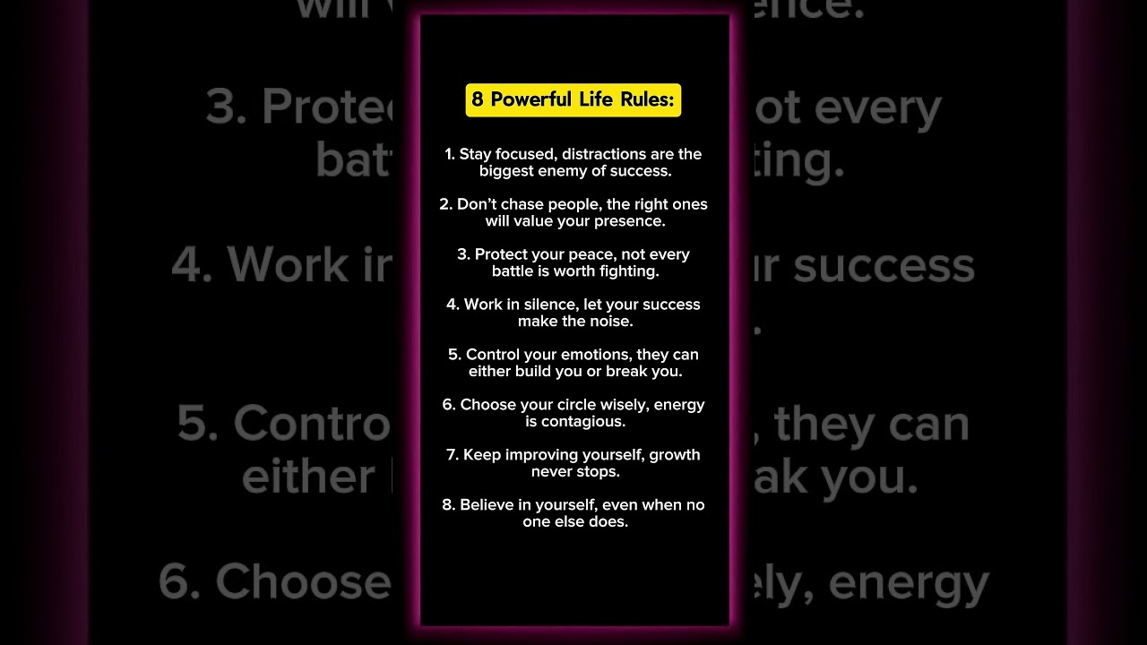 Powerful Life Rules That Will Change Your Mindset Forever 💯