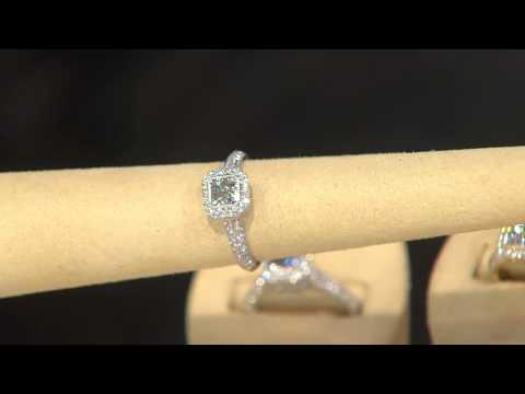 Michael Beaudry 1 cttw Diamond Cushion Halo Ring, 14K Gold with Jennifer Coffey