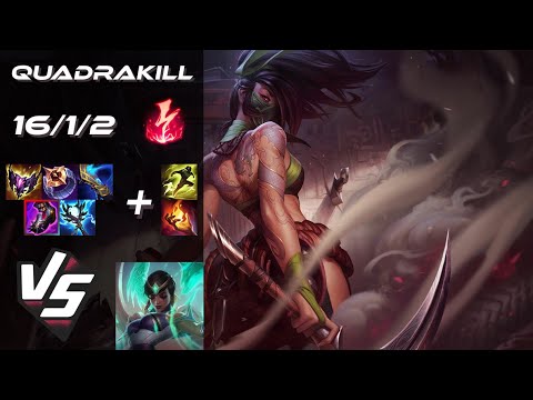 TOP Akali vs Karma [QUADRAKILL] - NA Grandmaster Patch 25.24