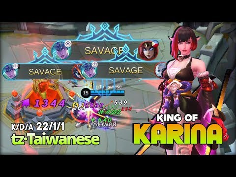 Triple Savage! King of Karina is Back?! tz·Taiwanese King of Karina ~ Mobile Legends