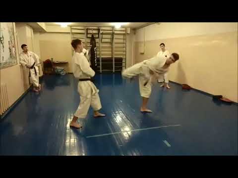 Ura-mawashi geri training