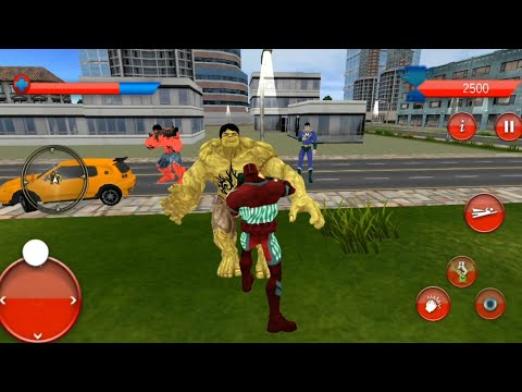 Flying Captain Superhero Vs Red Hulk Vs Superman Vs Monster Villain | Flying Captain Robot -GamePlay