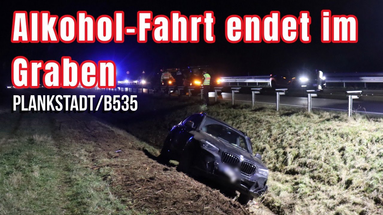 Stark alkoholisiert: BMW-Fahrerin landet bei Plankstadt nach Irrfahrt im Graben