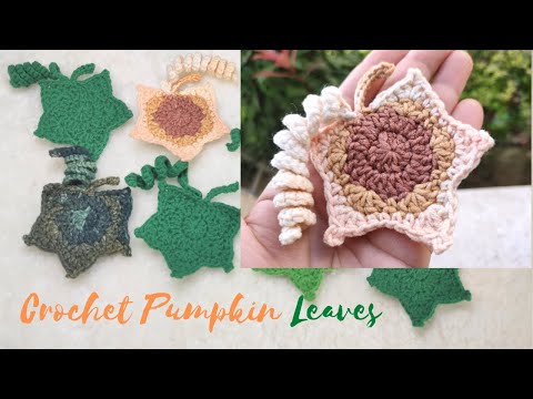 CROCHET PUMPKIN LEAVES! CROCHET MAPLE LEAVES APPLIQUE! EASY CROCHET LEAVES PATTERN!
