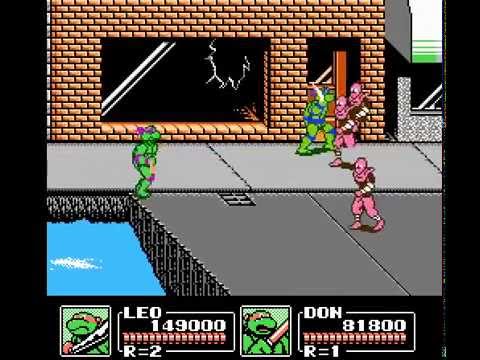 NES Longplay [008] Teenage Mutant Ninja Turtles III: The Manhattan Project (2P)