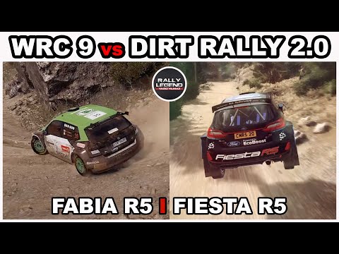 WRC 9 vs Dirt Rally 2.0 / Skoda Fabia R5 / Ford Fiesta R5 Mk2 / Split screen comparison