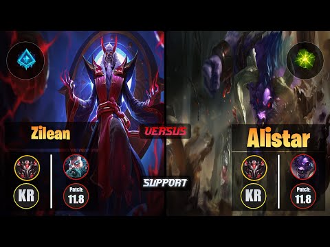 GrandMaster ZILEAN [Glacial Augment] (Support) VS  ALISTAR - Grandmaster KR Patch 11.8