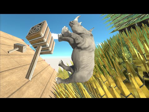 Throwing between the blades with a big hammer - Animal Revolt Battle Simulator