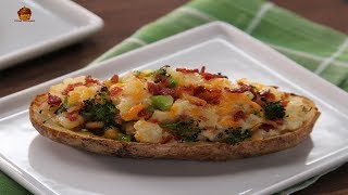 Baked Potato Recipe with Cheese in Microwave Oven