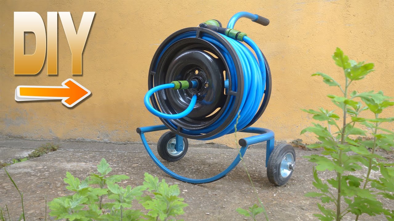 DIY - Garden Hose Reels Old Car Wheel