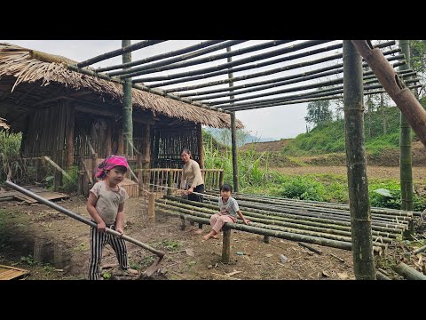 Building a new stilt house out of bamboo with my daughter.