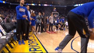Klay Thompson Interrupts Stephen Curry's Pre-Game Routine | 01.12.17