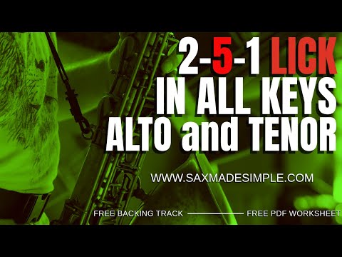 👉 Saxophone Tutorial: 2-5-1 Jazz Lick in All 12 Keys | Alto & Tenor | Free PDF + Backing Tracks