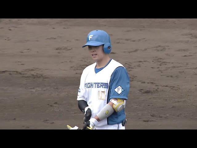 【ファーム】ファイターズ・清水優心 レフトへの2点タイムリー2ベースで同点に追いつく!!  2024年9月18日 北海道日本ハムファイターズ 対 東京ヤクルトスワローズ