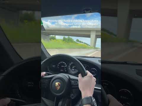 Thumbnail for Autobahn Race: Porsche 992 Turbo S vs Ferrari Roma, top speed run on the A8 Autobahn in June 2024 by Ferrari Roma