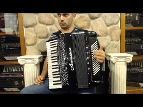 SEREREGH3796BK - Black Serenellini Regina Silver Piano Accordion LMMH 37 96 $6999