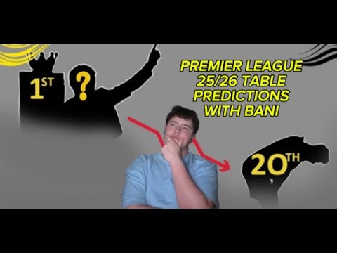 BANI'S PREMIER LEAGUE TABLE 25/26 PREDICTIONS!