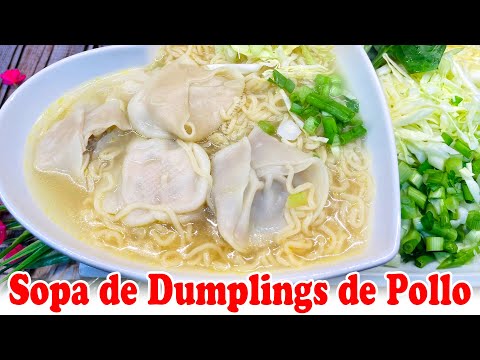 sopa de Dumplings de Pollo