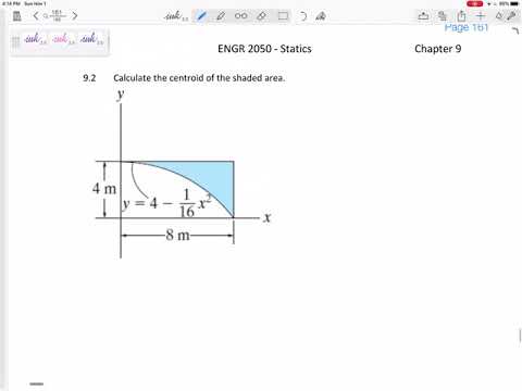Statics - Centroid of a function example 2
