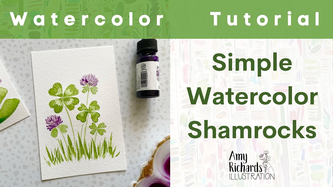 Simple Watercolor Shamrocks