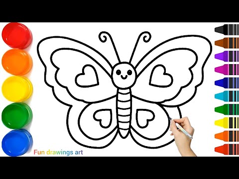 Beautiful Butterfly Drawing 🦋 Drawing and Coloring Easy Step by Step Tutorial