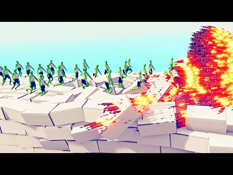 Zombie 100 Units vs God Units on Brick Bridge - Totally Accurate Battle Simulator TABS