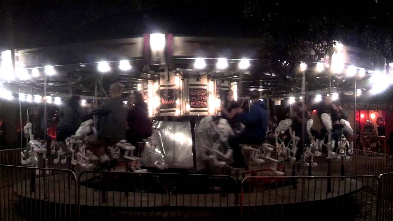 Los Angeles Haunted Hayride backwards skeleton carousel