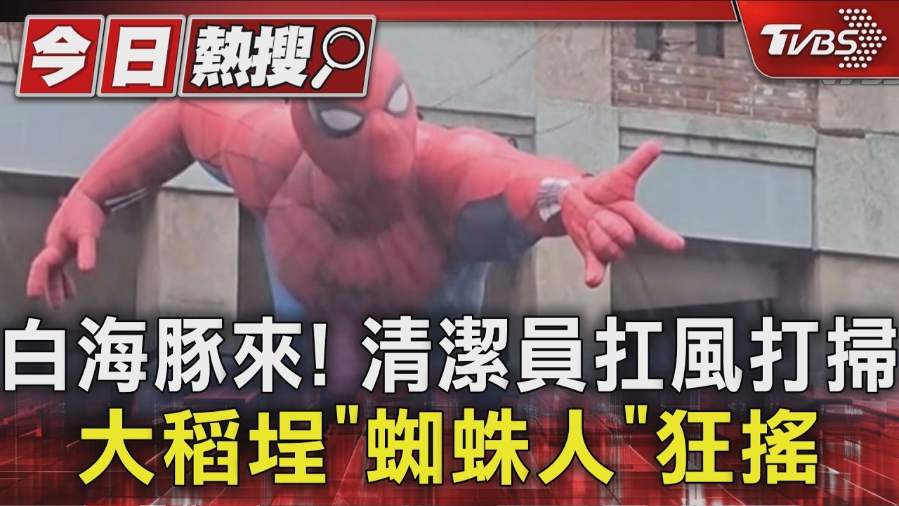 大稻埕蜘蛛人「搖搖欲墜」!白海豚炸北台 101雨水噴半空