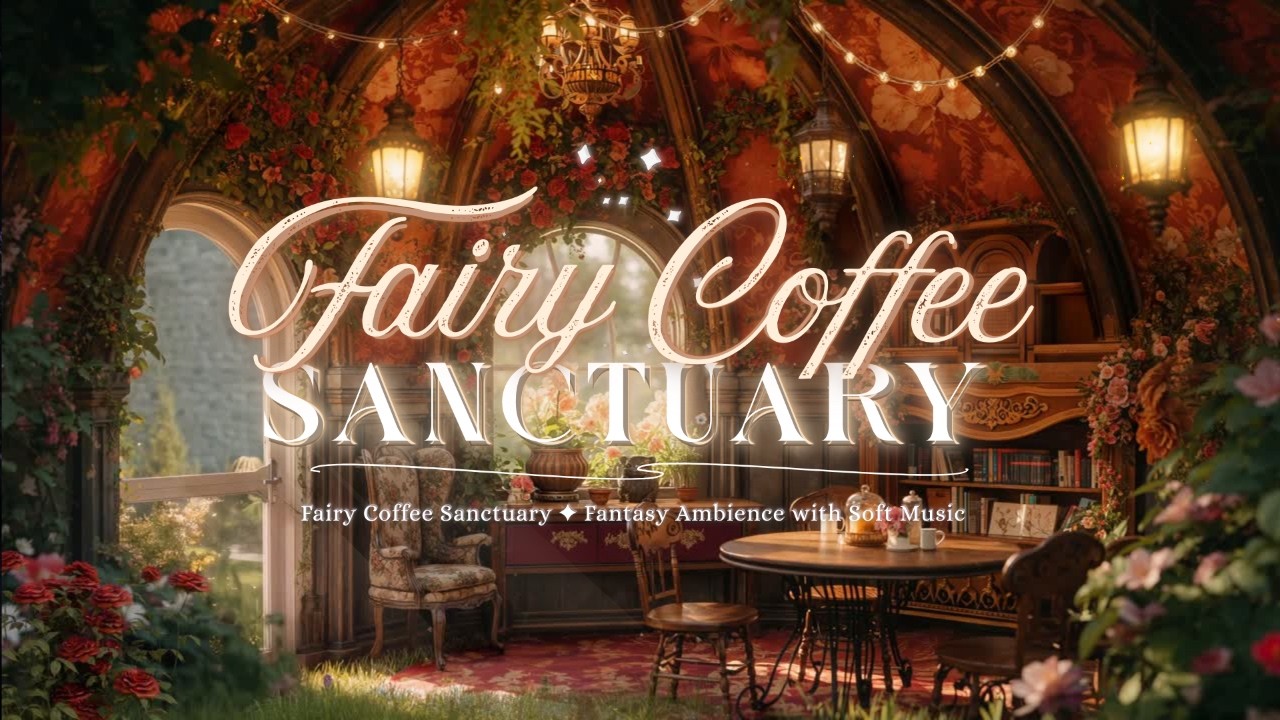 Fairy Coffee Sanctuary 🌿 Cozy Fantasy Café Ambience with Soft Music