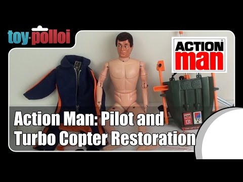 Vintage Action Man Helicopter Pilot and Turbo Copter repairs - Toy Polloi