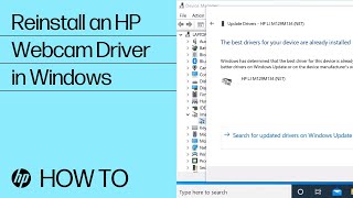 Reinstalling an HP Webcam Driver in Windows