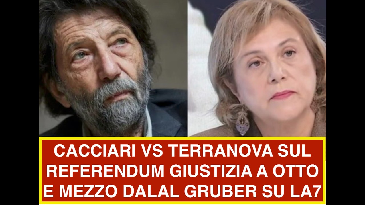 CACCIARI VS TERRANOVA SUL REFERENDUM GIUSTIZIA A OTTO E MEZZO DALAL GRUBER SU LA7