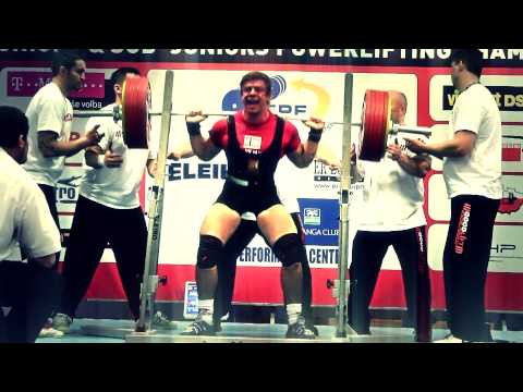 André Midtby 305kg squat at jr-European Championship 2013