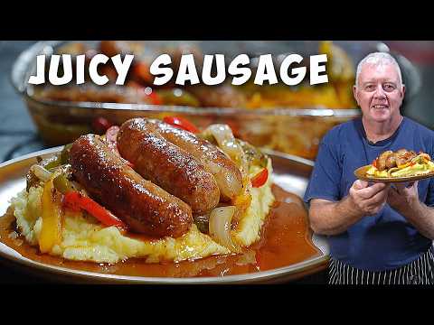 The Juiciest Oven Sausage & Peppers - One Tray Wonder!