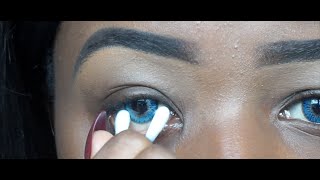How To Put & Remove Contacts|With Long Nails(Using A Cotton Bud)|Sandile Ngwenya