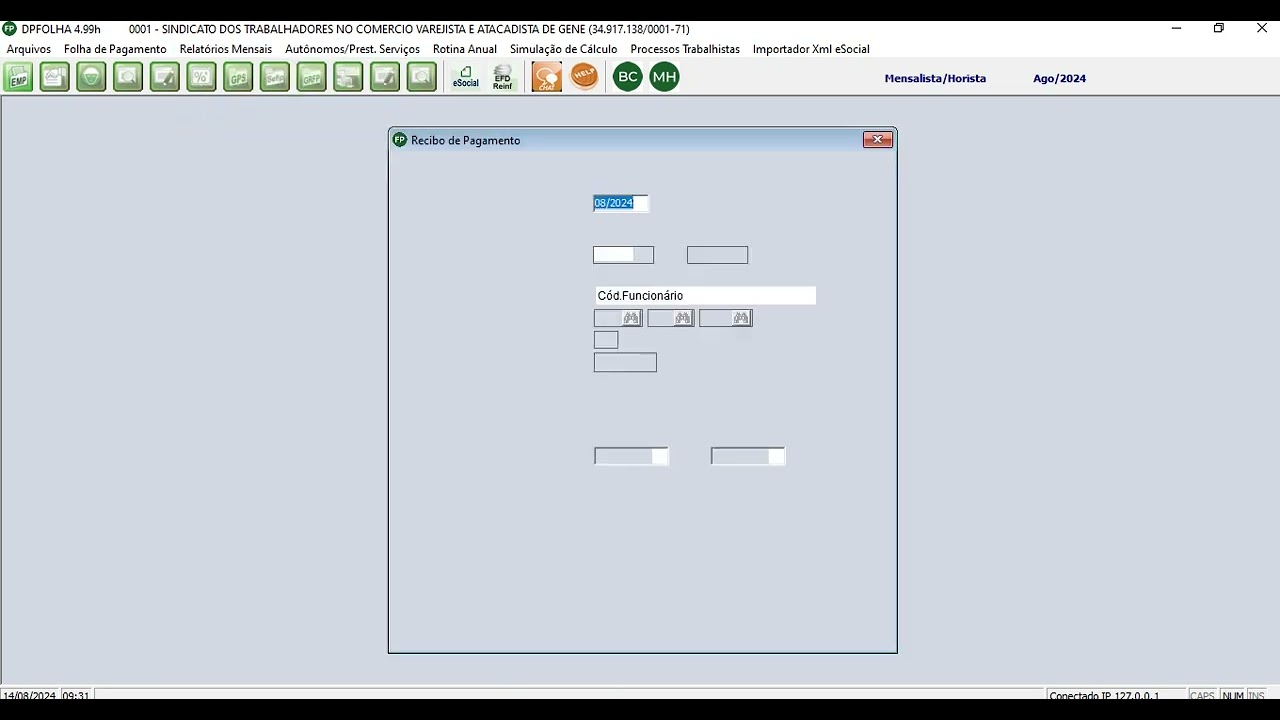 Calculo e Emissão de Folha DpComp