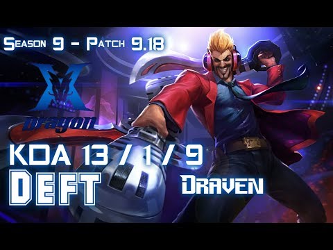 KZ Deft DRAVEN vs EZREAL ADC - Patch 9.18 KR Ranked