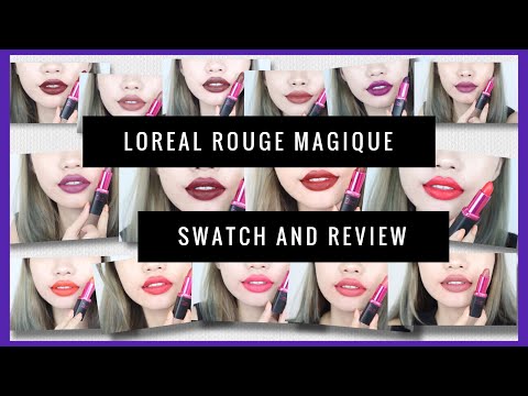 LOREAL ROUGE MAGIQUE SWATCH AND REVIEW