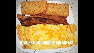 Blackstone Griddle Breakfast Recipes - Omelettes, Bacon and Hash Browns