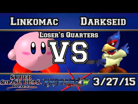 RRX9! - Linkomac (Kirby, Falco, Jigglypuff) Vs Darkseid (Falco) - SSBM Losers Quarters - Melee