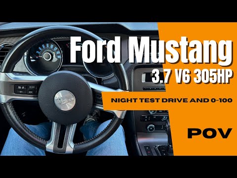 Ford Mustang 2013 (3.7 V6 with LPG 305HP) 🌃 4K POV Night Test Drive 🌃 0-100 🌃 City 🌃 Highway
