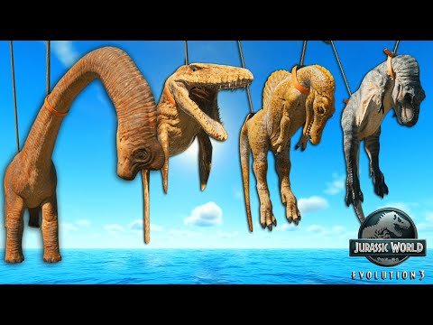 Brachiosaurus vs Indominus Rex vs Megalodon vs TRex, Epic Dinosaurs in Jurassic World Evolution 3