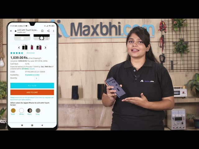 Product video thumbnail for LCD with Touch Screen for Karbonn Quattro L52 VR - White (display glass combo folder)
