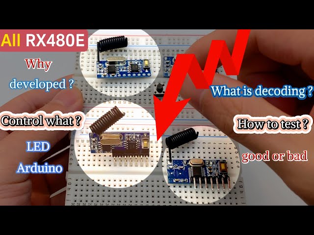 Vídeo relacionado con QIACHIP rx480e-4 Módulo Emisor y Receptor RF 433mhz,Inalámbrico RF Módulo Transmisor y Receptor Kit de Enlace de Salida de 4 Canales para Control Remoto para Arduino 3