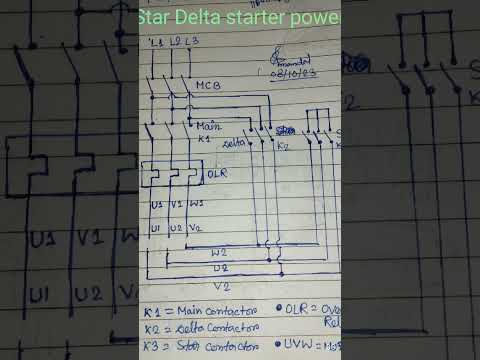 Star Delta starter power circuit diagram. #electrical