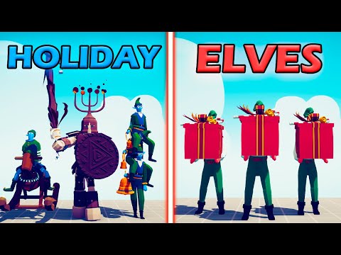 HOLIDAY TEAM vs PRESENT ELF TEAM - Totally Accurate Battle Simulator | TABS