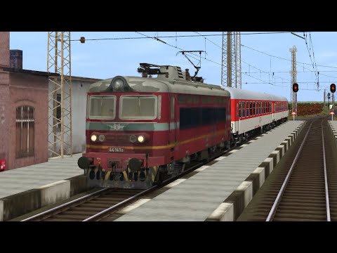 Trainz 12: Pliska - Ruse Razpredelitelna with passenger train and locomotive 44 099