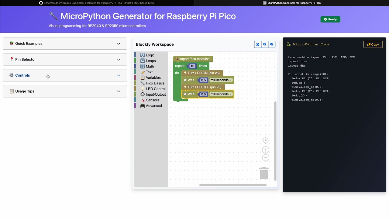 GitHub - SimonWaldherr/rp2040-examples: Examples for Raspberry Pi Pico ...