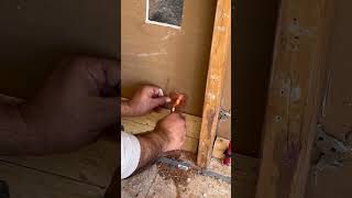 Transitioning PEX TO  a copper stub out elbow for a shutoff valve. #shorts #plumbing